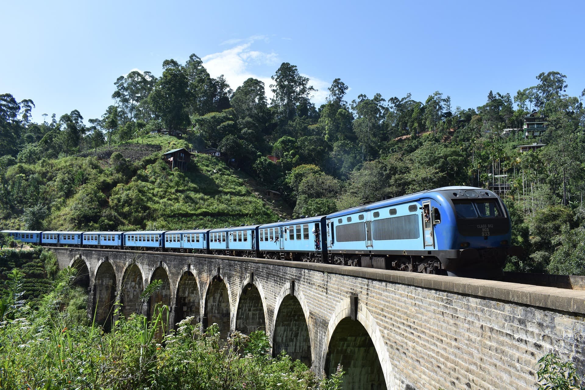 Lush tea plantation hills in Sri Lanka highland