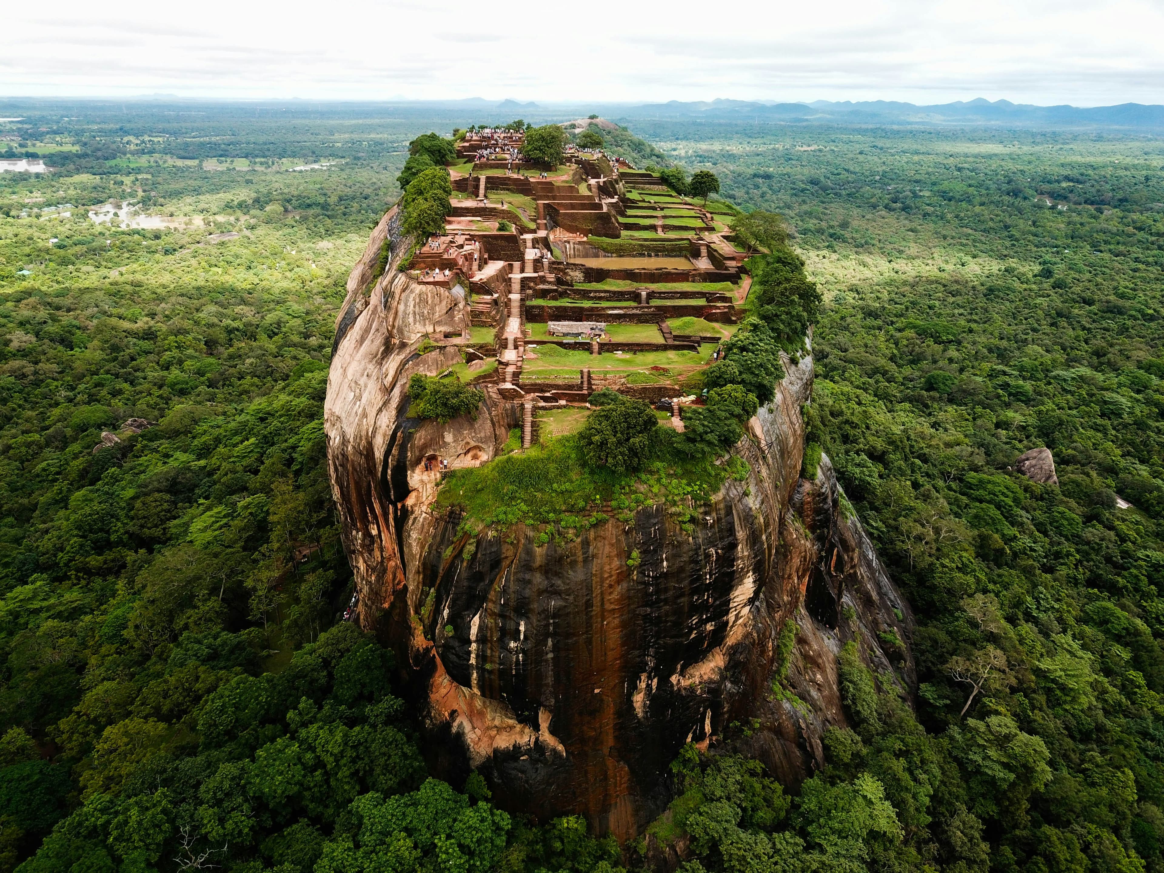Sigiriya rock fortress rising above jungle, Sri Lanka